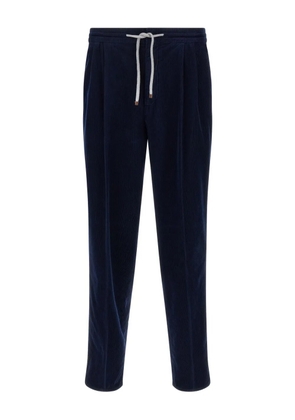 Brunello Cucinelli drawstring pleated trousers - Blue