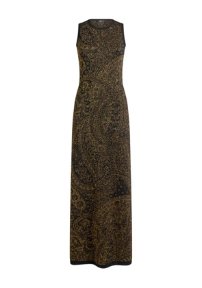 ETRO sleeveless paisley motif maxi dress - Black