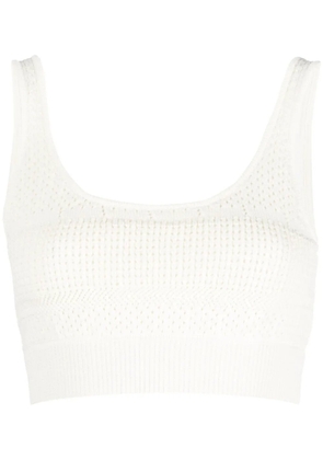 FRAME crochet-knit cropped top - White