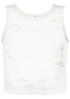 R13 destroyed tank top - White