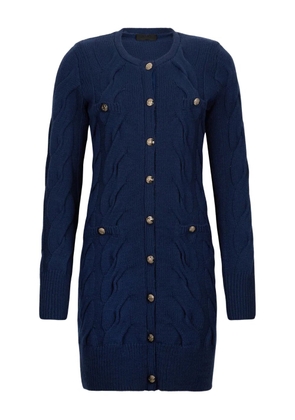 LIU JO cable-knit buttoned dress - Blue