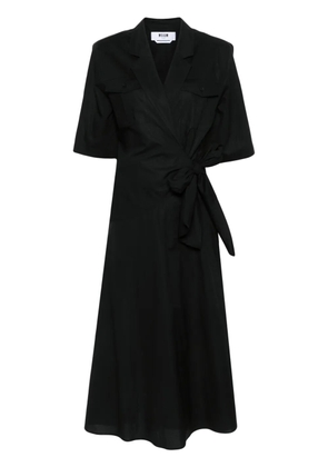 MSGM wraparound midi dress - Black