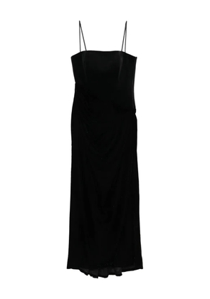 Curiel draped-detail velvet dress - Black