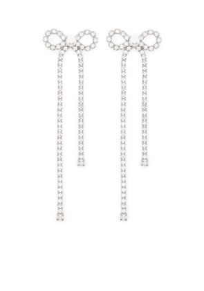 Self-Portrait crystal-embellished drop earrings - Silver
