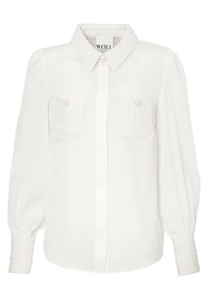 WEILL PARIS tweed bi-material shirt - White