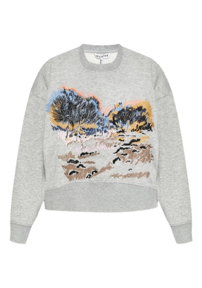 MUNTHE landscape-embroidered sweatshirt - Grey