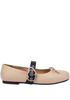 Love Moschino leather ballerina shoes - Neutrals