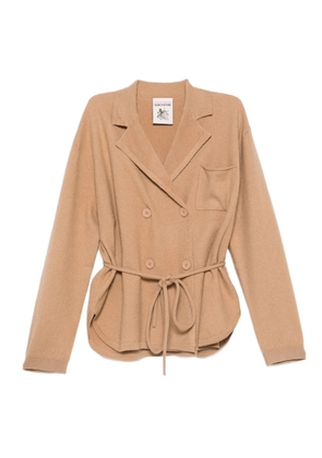 Semicouture double-breasted belted cardigan - Neutrals