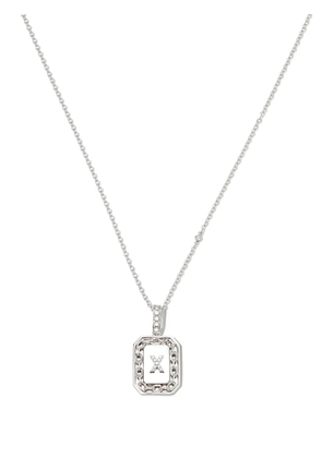 SHAY 18K white gold x-initial bead-chain necklace - Silver
