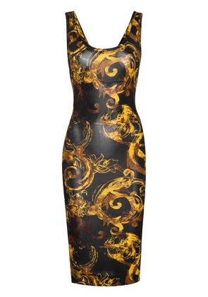 Versace Jeans Couture Watercolour Couture-print midi dress - Black