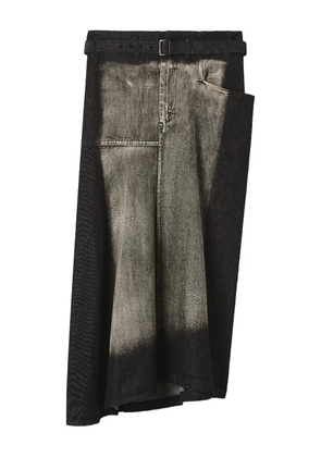 Y's asymmetric midi skirt - Black