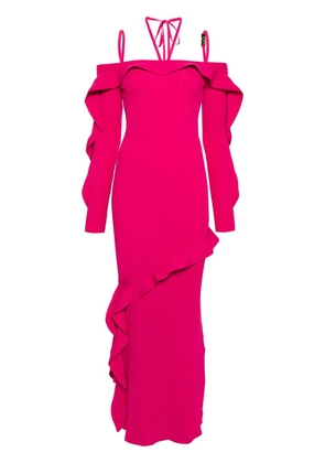 Versace Jeans Couture ribbed-knit long-sleeve dress - Pink