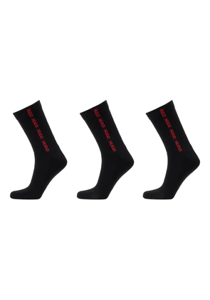 HUGO rib-tape socks (pack of three) - Black