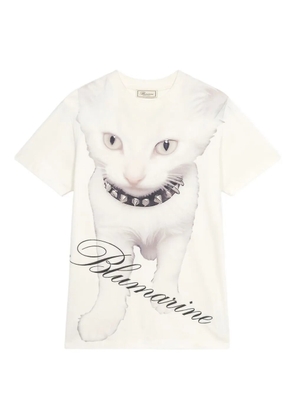Blumarine Kitten-print jersey T-shirt - White