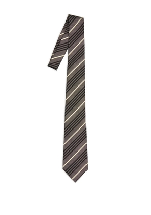 Saint Laurent diagonal-striped silk tie - Grey