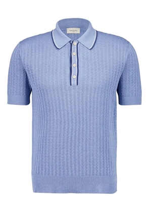 Piacenza Cashmere textured-knit polo shirt - Blue