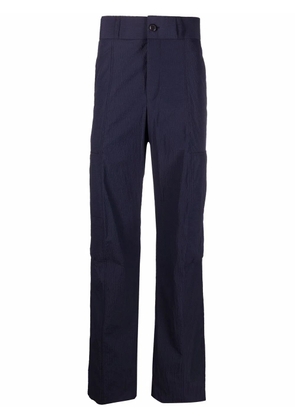 Ferragamo multi-pocket seersucker trousers - Blue
