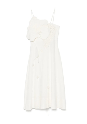 FARM Rio floral-appliqué midi dress - White