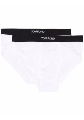 TOM FORD logo-waistband briefs - White