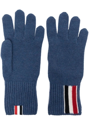 Thom Browne RWB intarsia stripe gloves - Blue