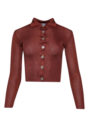 Calle Del Mar ribbed-knit button-up cardigan - Brown