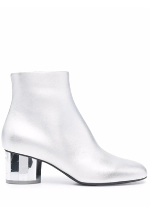 Ferragamo Mirrored heel leather ankle boots - Silver