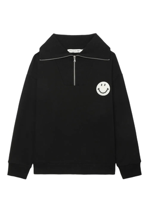 Joshua Sanders smiley-motif half-zip sweatshirt - Black