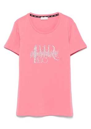 LIU JO crystal-logo T-shirt - Pink