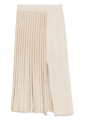 MRZ plissé midi skirt - Neutrals