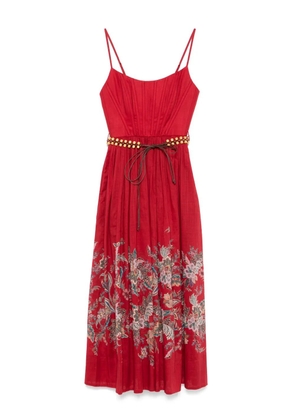 ZIMMERMANN floral-print midi dress - Red