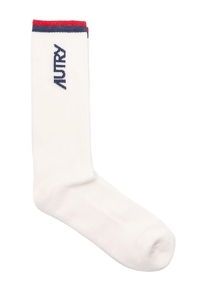 Autry logo-intarsia socks - White