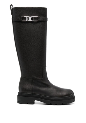 Ferragamo Ryder knee-length leather boots - Black