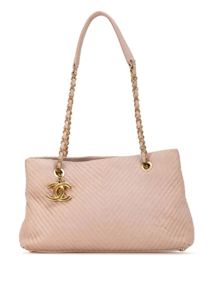 CHANEL Pre-Owned 2015-2016 Large Chevron Calfskin Surpique tote bag - Pink