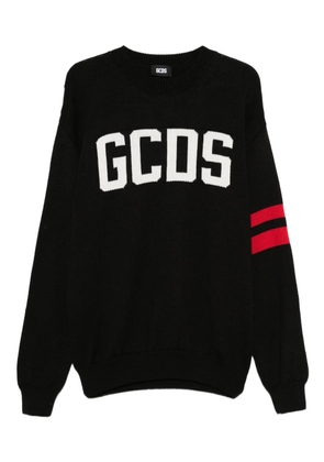 GCDS logo-detailing striped sweater - Black