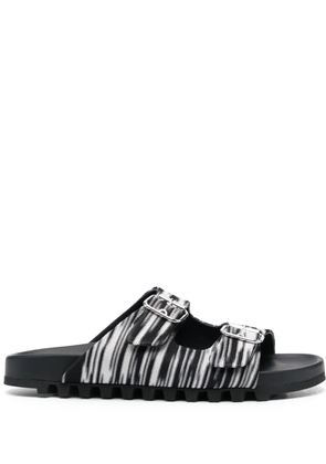 Missoni double-buckle knitted slides - Black