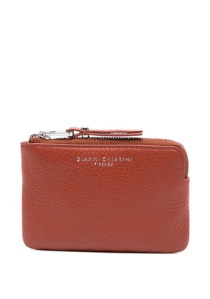 GIANNI CHIARINI grained-leather zip wallet - Red