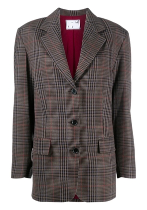 In The Mood For Love plaid single-breasted blazer - Brown
