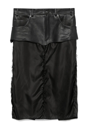 Balenciaga leather-panel midi skirt - Black