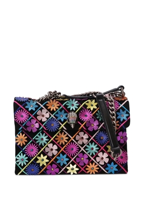 Kurt Geiger London floral-embroidered clutch bag - Black