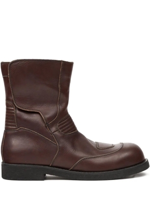 MM6 Maison Margiela chunky-heeled leather ankle boots - Brown