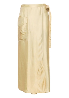 ASPESI metallic wrap cargo skirt - Yellow