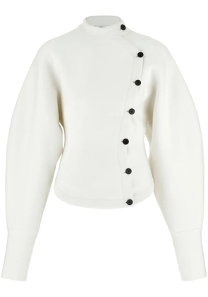 Ferragamo asymmetric knitted jacket - White