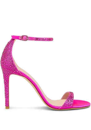 Stuart Weitzman 100mm Nudist Shine Sandals - Pink