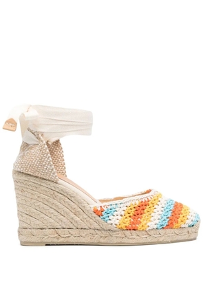Castañer Carina 95mm crochet wedge sandals - Orange