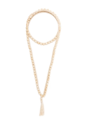 Alanui tassel detail crochet necklace - Neutrals