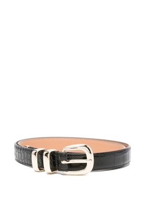 Liviana Conti crocodile-effect rectangular-buckle belt - Black