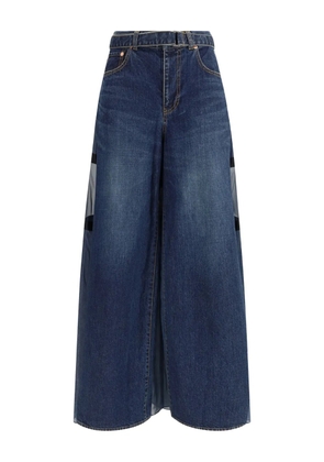 sacai panelled denim - Blue