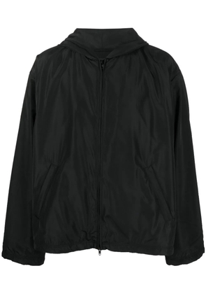 Balenciaga logo-print hooded windbreaker - Black