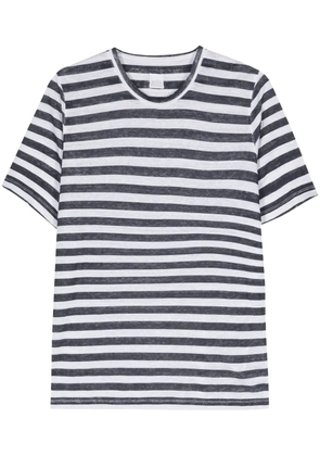 120% Lino linen striped T-shirt - White