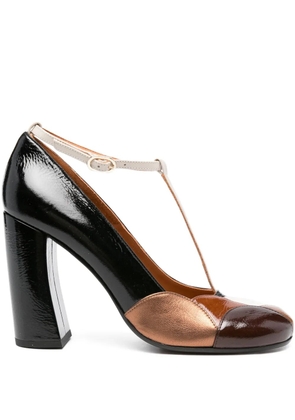 Chie Mihara 100mm t-bar block-heel pumps - Black